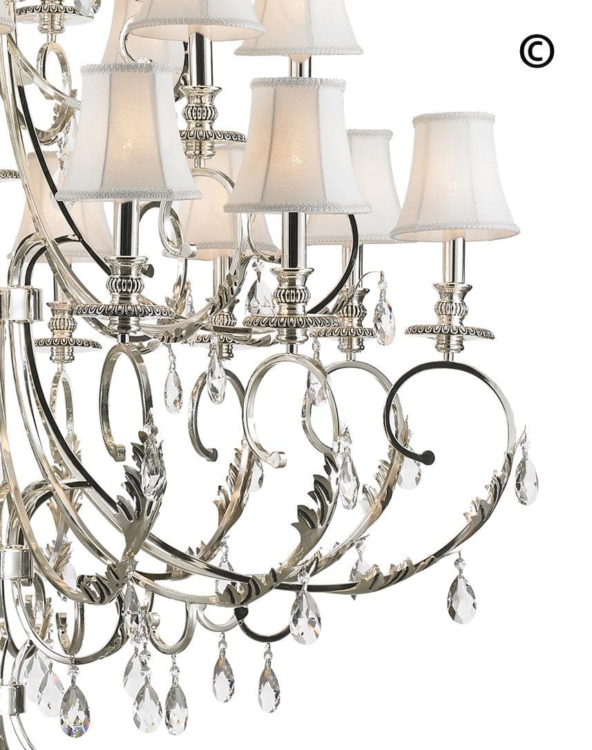 ARIA - Hampton 24 Arm Chandelier - Silver Plated - Designer Chandelier 