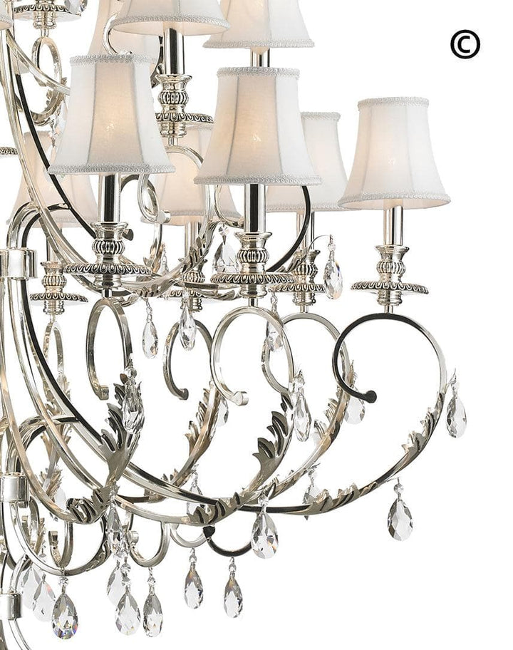 ARIA - Hampton 24 Arm Chandelier - Silver Plated - Designer Chandelier 