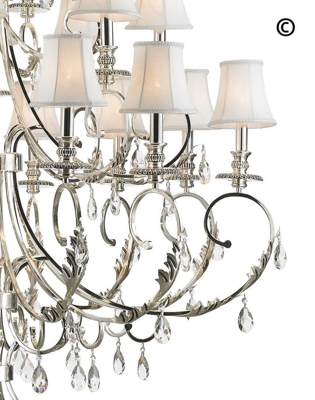 ARIA - Hampton 24 Arm Chandelier - Silver Plated - Designer Chandelier 