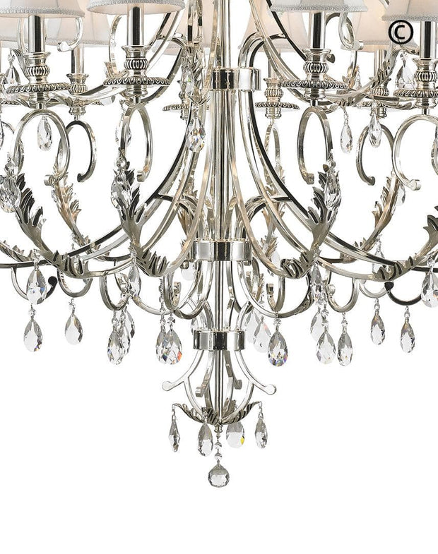 ARIA - Hampton 24 Arm Chandelier - Silver Plated - Designer Chandelier 