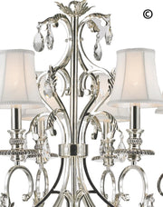 ARIA - Hampton 6 Arm Chandelier - Silver Plated - Designer Chandelier 