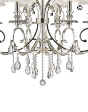 ARIA - Hampton 6 Arm Chandelier - Silver Plated - Designer Chandelier 