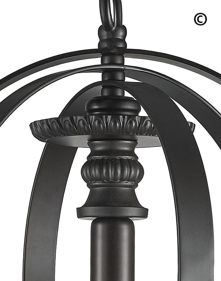 Hampton Orb - Single Light - Dark Bronze - Designer Chandelier 