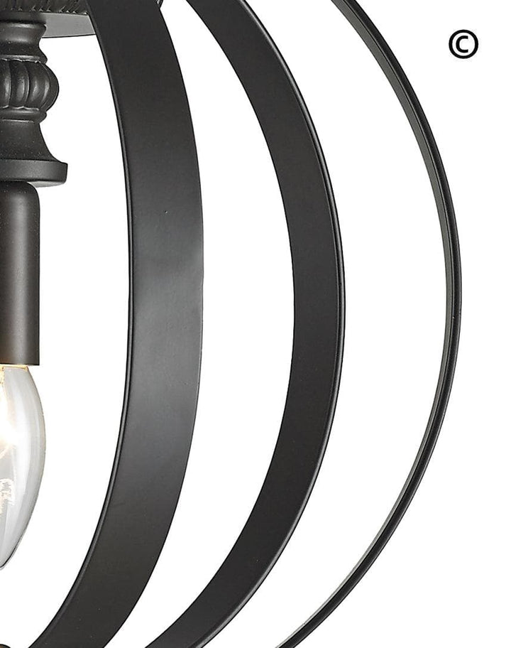 Hampton Orb - Single Light - Dark Bronze - Designer Chandelier 