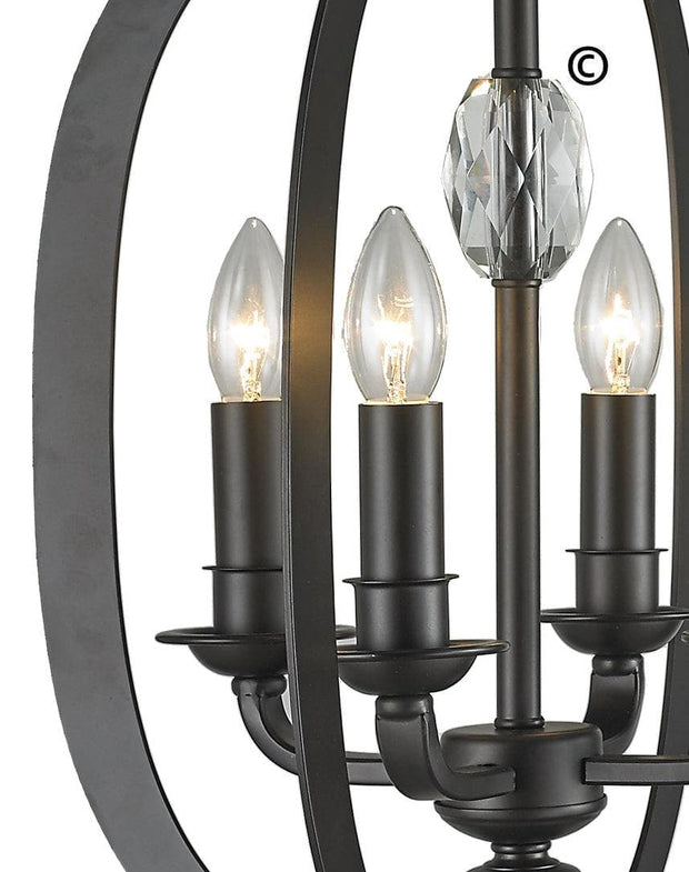 NewYork Luxe - 4 Light - Dark Bronze - Designer Chandelier 