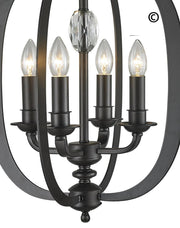 NewYork Luxe - 4 Light - Dark Bronze - Designer Chandelier 