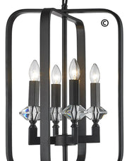 NewYork Allure - 4 Light - Dark Bronze - Designer Chandelier 