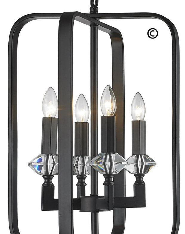 NewYork Allure - 4 Light - Dark Bronze - Designer Chandelier 