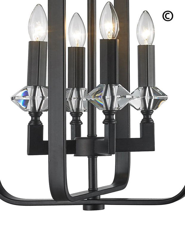 NewYork Allure - 4 Light - Dark Bronze - Designer Chandelier 
