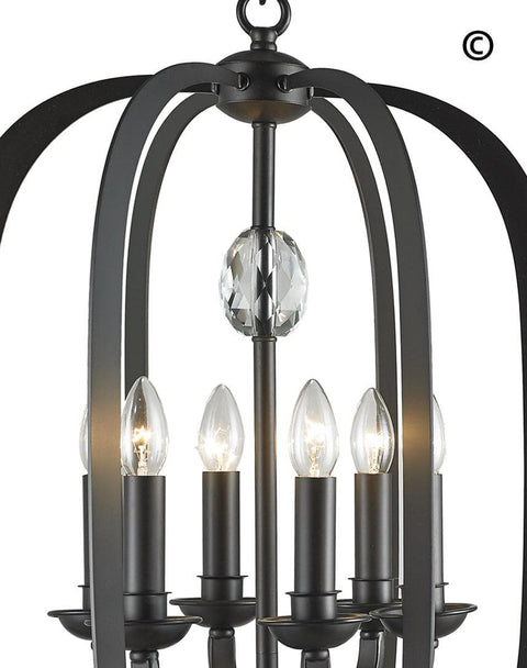 NewYork Luxe - 6 Light - Dark Bronze - Designer Chandelier 