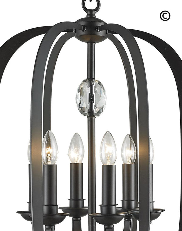 NewYork Luxe - 6 Light - Dark Bronze - Designer Chandelier 