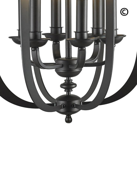 NewYork Luxe - 6 Light - Dark Bronze - Designer Chandelier 