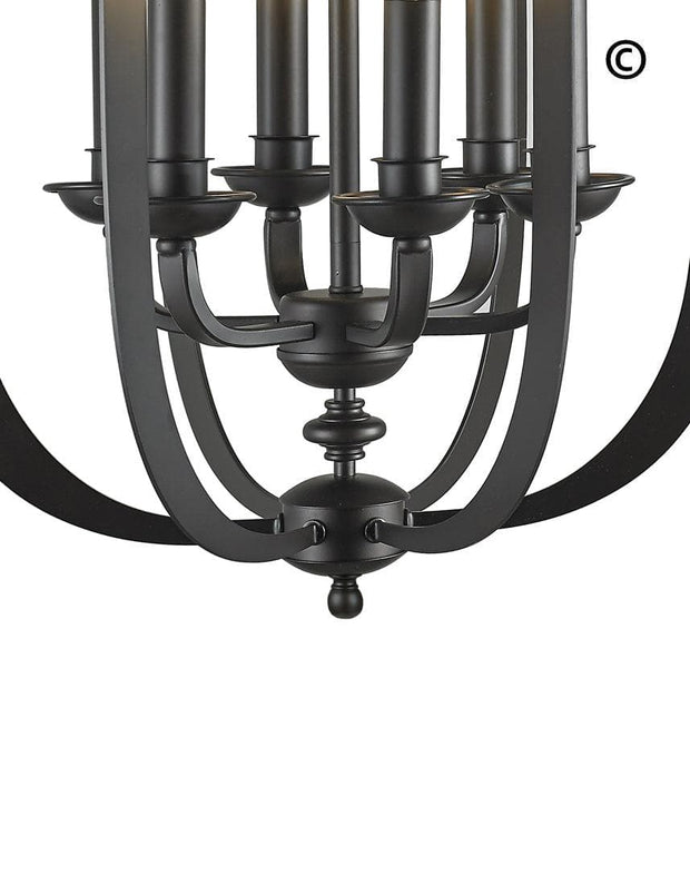 NewYork Luxe - 6 Light - Dark Bronze - Designer Chandelier 