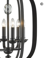NewYork Luxe - 6 Light - Dark Bronze - Designer Chandelier 