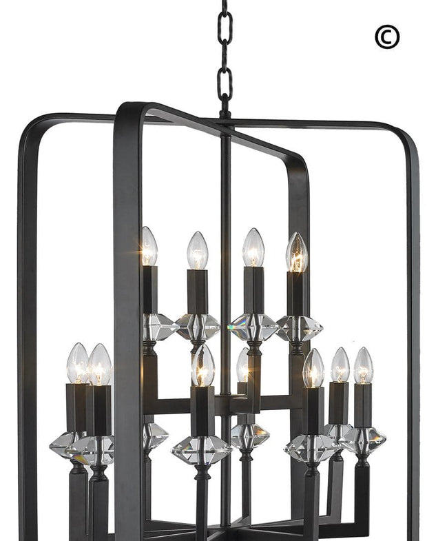 NewYork Allure - 12 Light - Dark Bronze - Designer Chandelier 