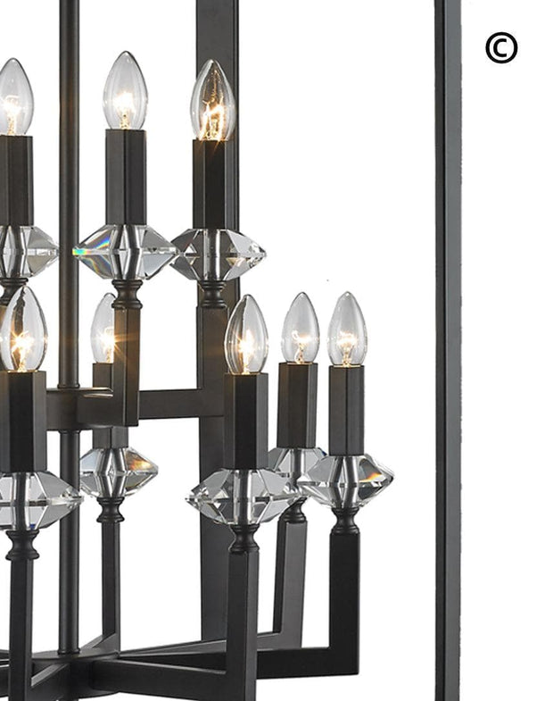 NewYork Allure - 12 Light - Dark Bronze - Designer Chandelier 