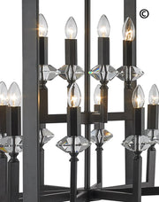 NewYork Allure - 12 Light - Dark Bronze - Designer Chandelier 