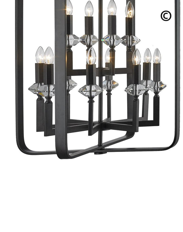 NewYork Allure - 12 Light - Dark Bronze - Designer Chandelier 