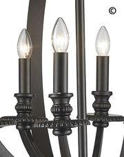 Hampton Orb - 8 Light - Dark Bronze - Designer Chandelier 