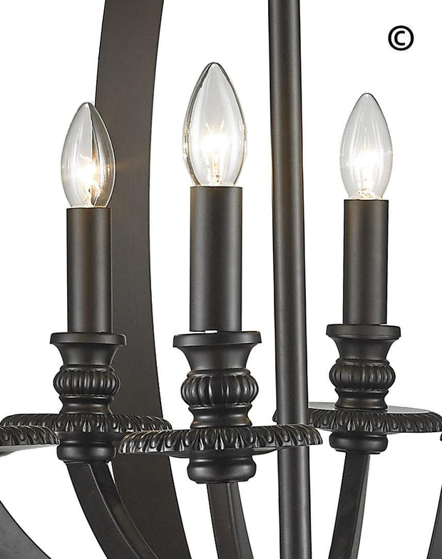 Hampton Orb - 8 Light - Dark Bronze - Designer Chandelier 