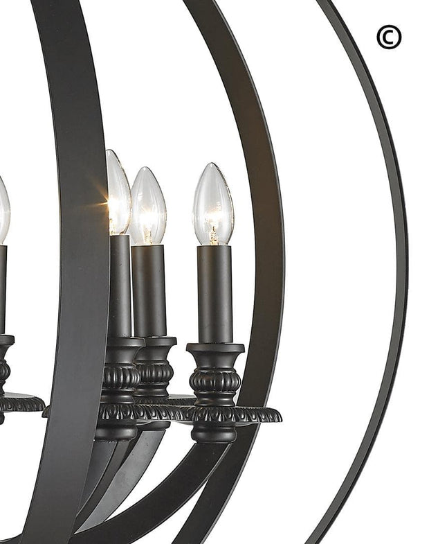 Hampton Orb - 8 Light - Dark Bronze - Designer Chandelier 