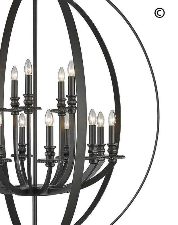 Hampton Orb - 15 Light - Dark Bronze - Designer Chandelier 