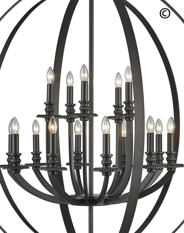 Hampton Orb - 15 Light - Dark Bronze - Designer Chandelier 