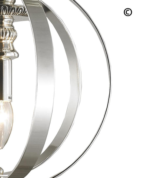 Hampton Orb - Single Light - Silver Plated - Designer Chandelier 