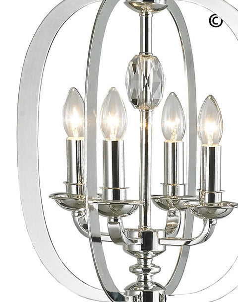 NewYork Luxe - 4 Light - Silver Plated - Designer Chandelier 