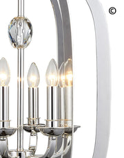 NewYork Luxe - 6 Light - Silver Plated - Designer Chandelier 