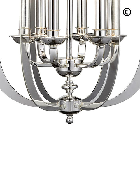 NewYork Luxe - 6 Light - Silver Plated - Designer Chandelier 