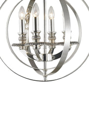 Hampton Orb - 4 Light - Silver Plated - Designer Chandelier 