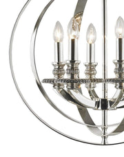 Hampton Orb - 6 Light - Silver Plated - Designer Chandelier 