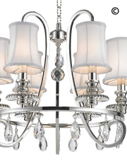 NewYork - Hampton Halo 6 Light Chandelier - Silver Plated - Designer Chandelier 