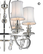 NewYork - Hampton Halo 6 Light Chandelier - Silver Plated - Designer Chandelier 