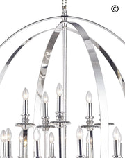 Hampton Orb - 15 Light - Silver Plated - Designer Chandelier 