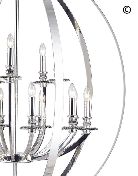 Hampton Orb - 15 Light - Silver Plated - Designer Chandelier 