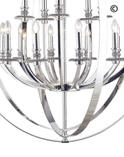 Hampton Orb - 15 Light - Silver Plated - Designer Chandelier 