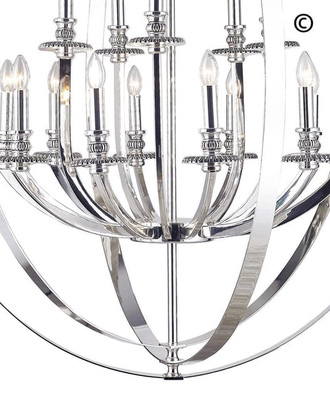 Hampton Orb - 15 Light - Silver Plated - Designer Chandelier 