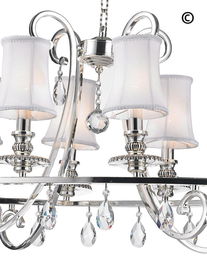 NewYork - Hampton Oval Halo 10 Light Chandelier - Silver Plated - Designer Chandelier 