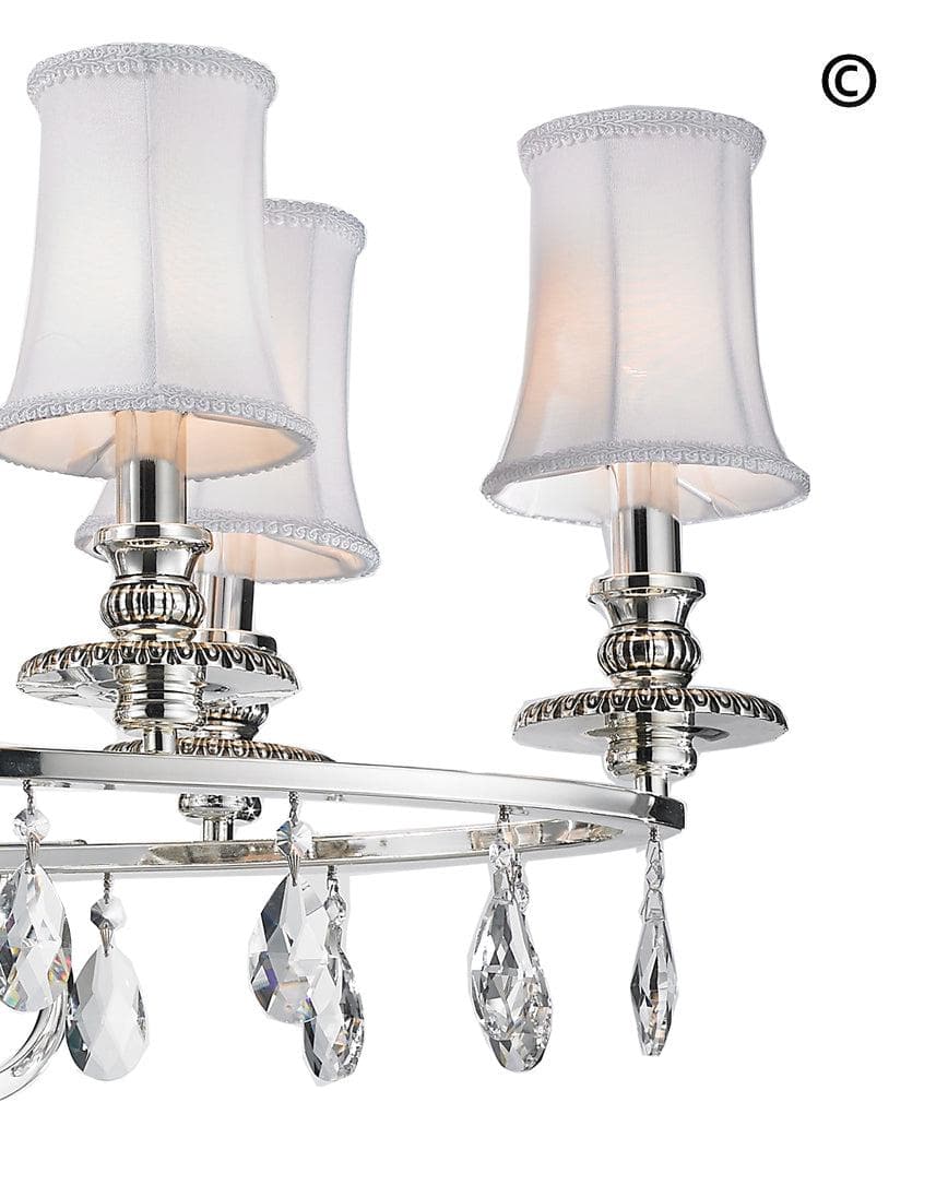 NewYork - Hampton Oval Halo 10 Light Chandelier - Silver Plated - Designer Chandelier 