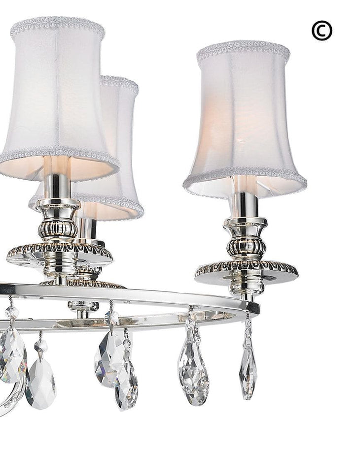 NewYork - Hampton Oval Halo 10 Light Chandelier - Silver Plated - Designer Chandelier 