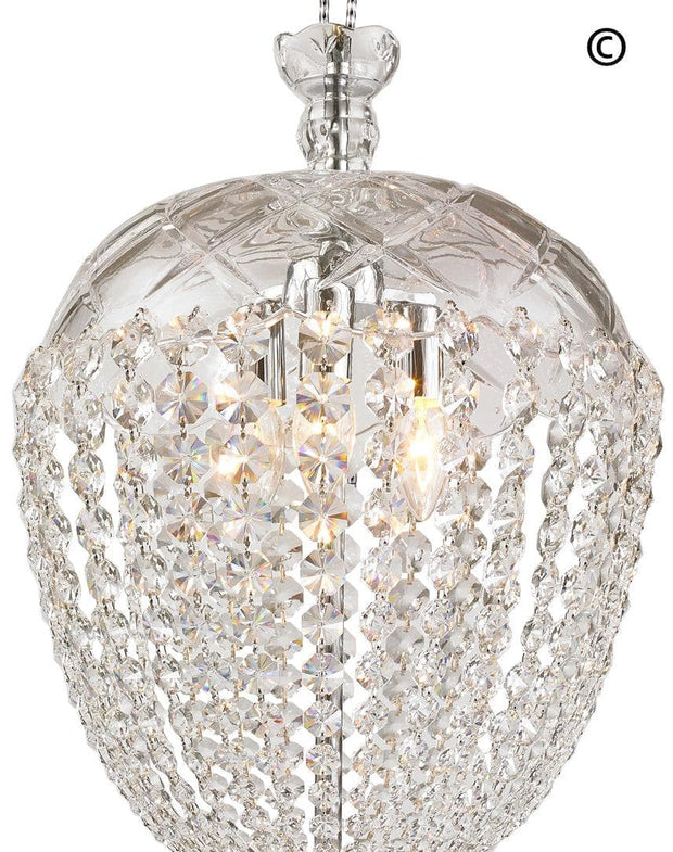 Bohemian Basket Chandelier - Width: 35 cm - Chrome Fixtures - Designer Chandelier 