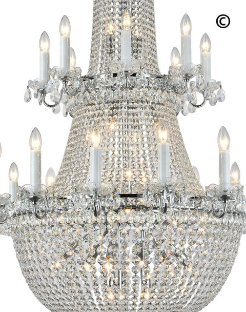 NewYork Empress - Basket Chandelier- Chrome - Width: 102cm - Designer Chandelier 