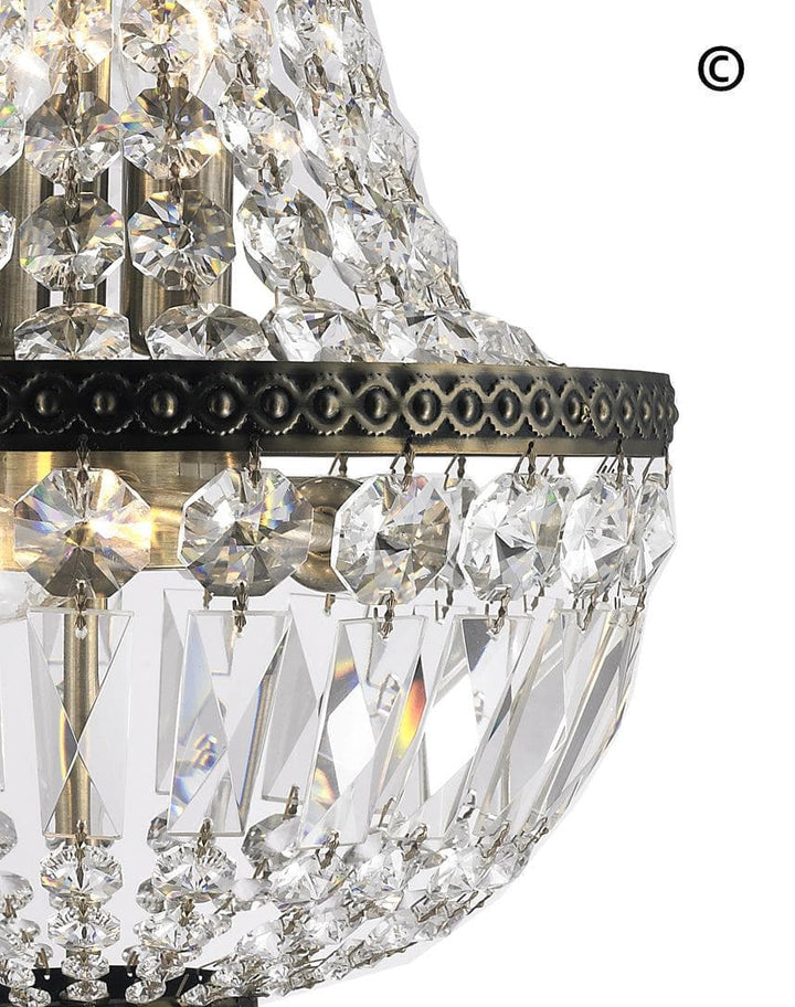 French Basket Chandelier - Antique Bronze - 5 Light - Designer Chandelier 