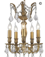 AMERICANA 5 Light Chandelier - Brass Finish - Designer Chandelier 