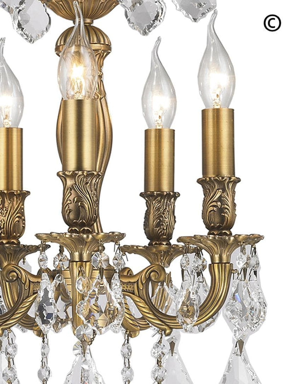 AMERICANA 5 Light Chandelier - Brass Finish - Designer Chandelier 