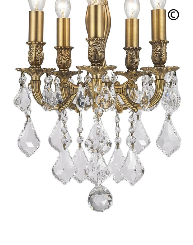 AMERICANA 5 Light Chandelier - Brass Finish - Designer Chandelier 