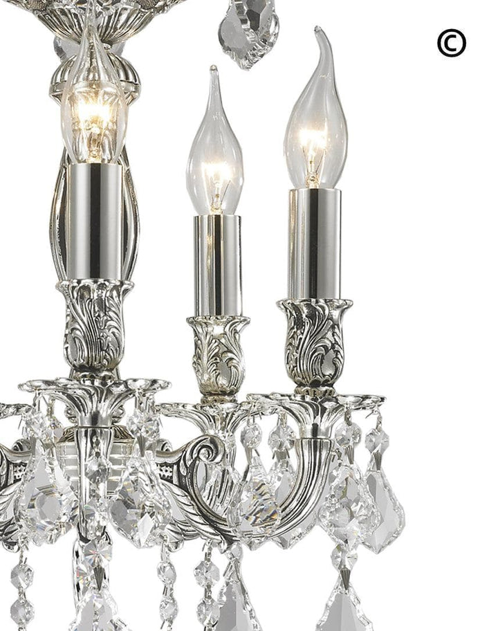AMERICANA 5 Light Chandelier - Silver Plated - Designer Chandelier 
