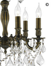 AMERICANA 6 Light Crystal Chandelier - Antique Bronze Style - Designer Chandelier 